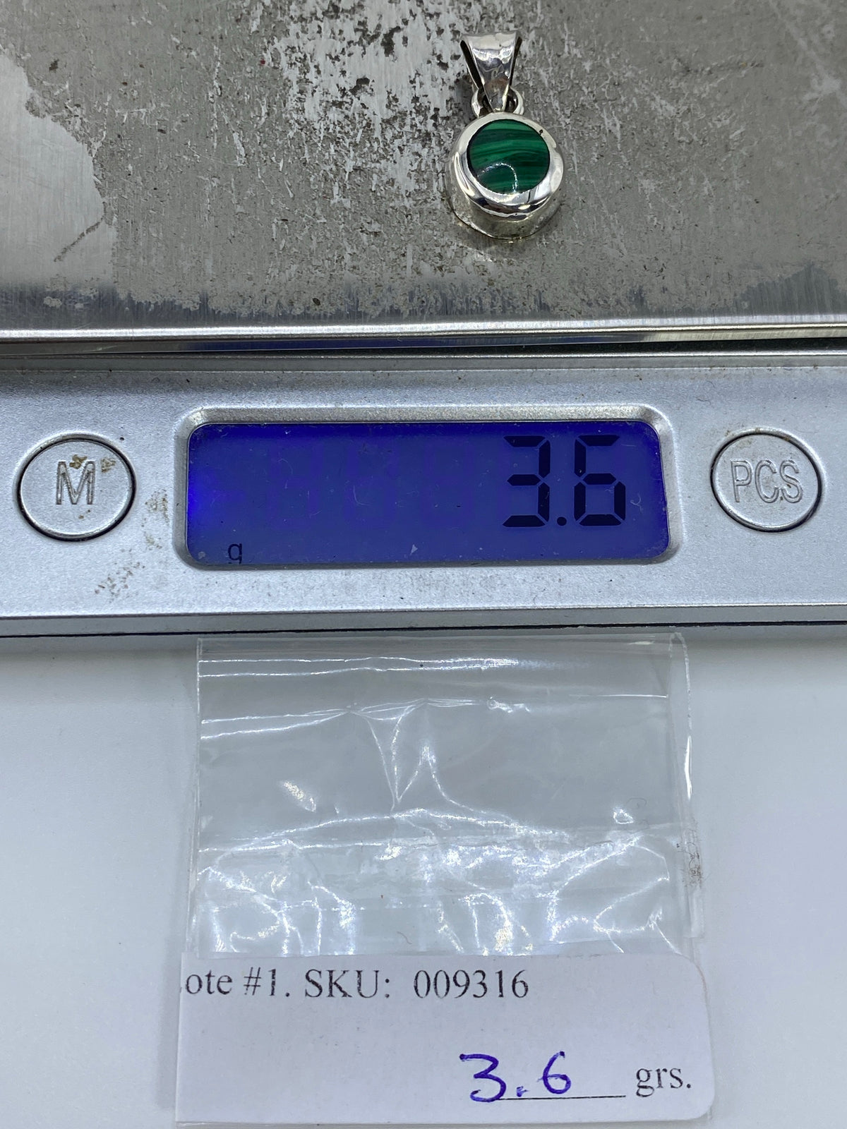 Dije de Plata con Piedra Verde — Engaste a Mano | Taxco 925 — foto 6