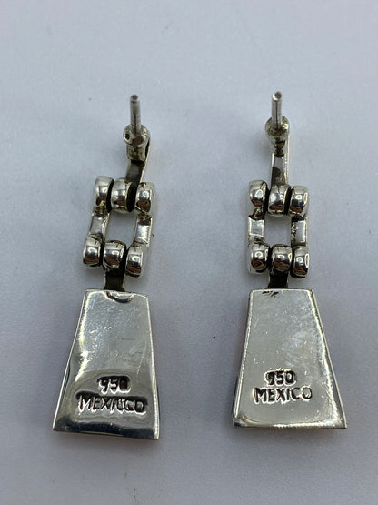 Aretes Plata Onix y Coral — Art-Déco Taxco 950 — foto 5