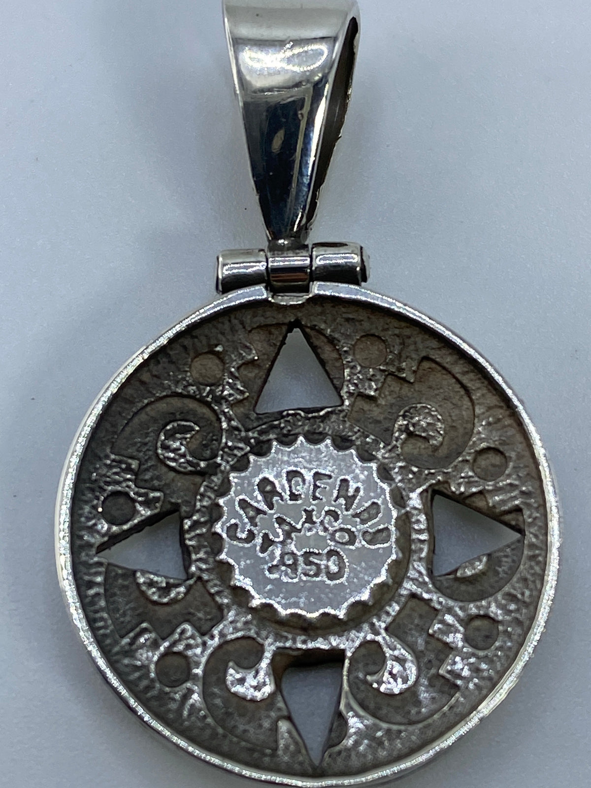 Dije Calendario Azteca de Plata 950 con Ópalo de Fuego — foto 5