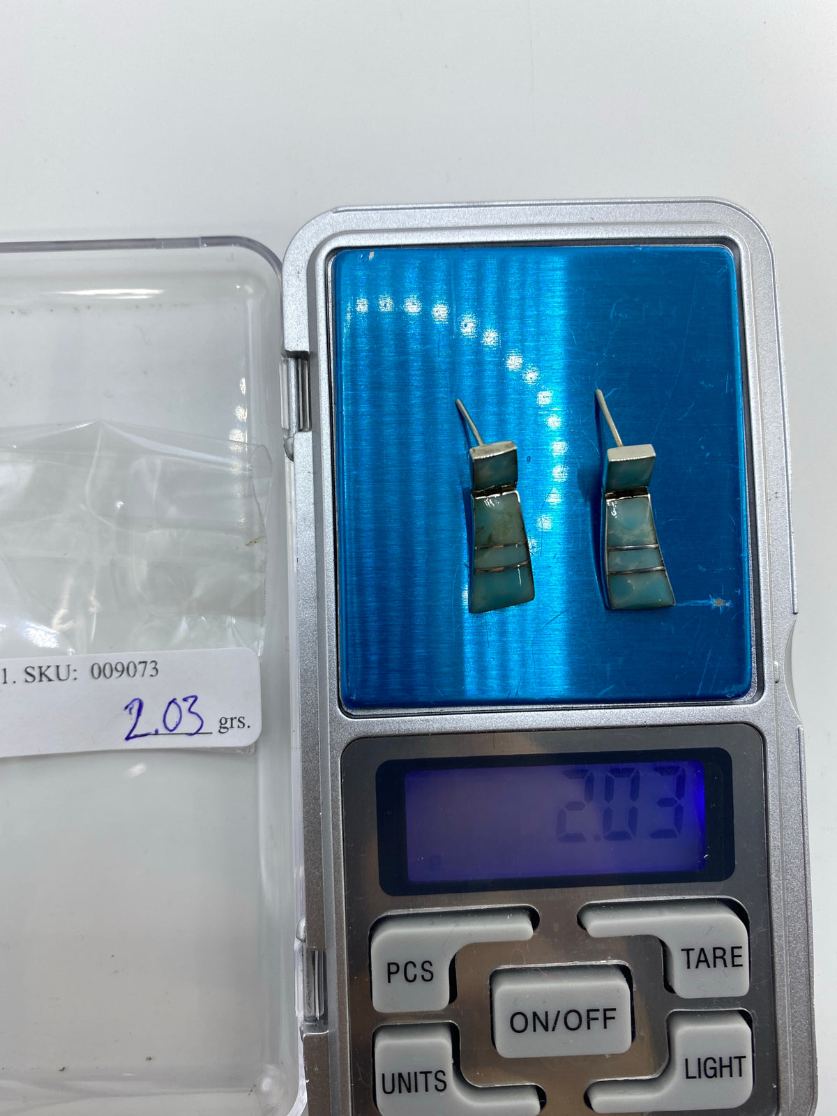 Aretes Trapecio Turquesa Azul Plata 950 — Taxco — foto 6