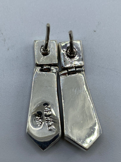 Aretes de Plata con Ónix Negro Geométricos — Taxco 950 — foto 5