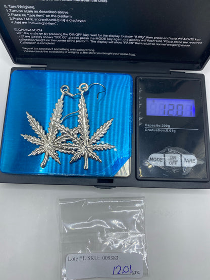 Aretes de Plata Repujada Hoja Cannabis — Taxco 925 — foto 6
