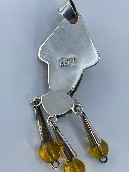 Dije Máscara de Plata con Ámbar — Taxco 925 — foto 5