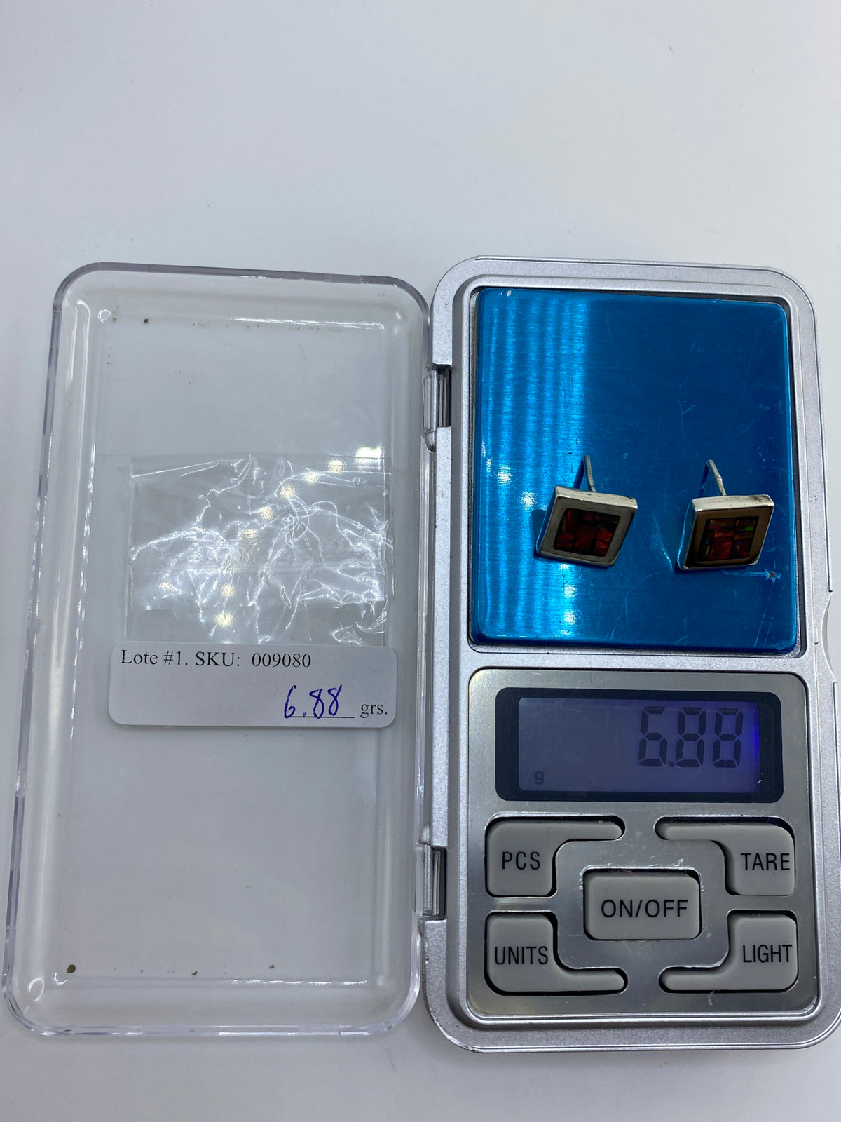 Aretes de Plata 950 con Ópalo de Fuego Multicolor — foto 6