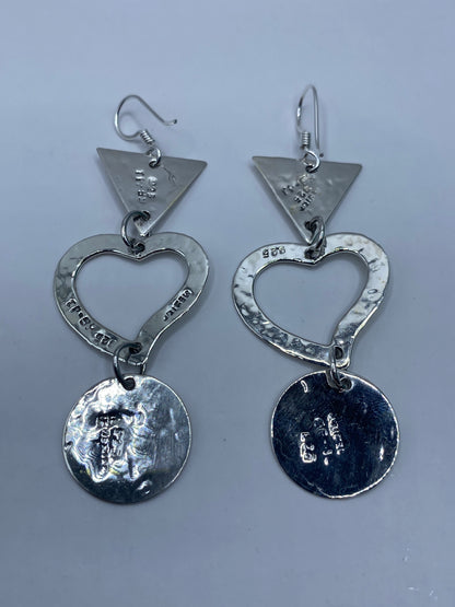 Aretes Plata Repujados Geométricos — Taxco 925 — foto 5