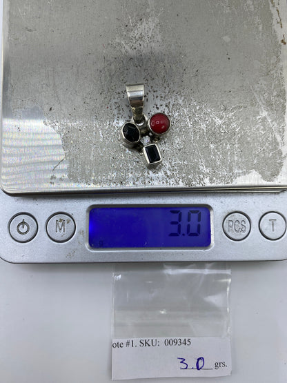 Dije de Plata con Piedras Negra y Roja — Taxco 925 — foto 6