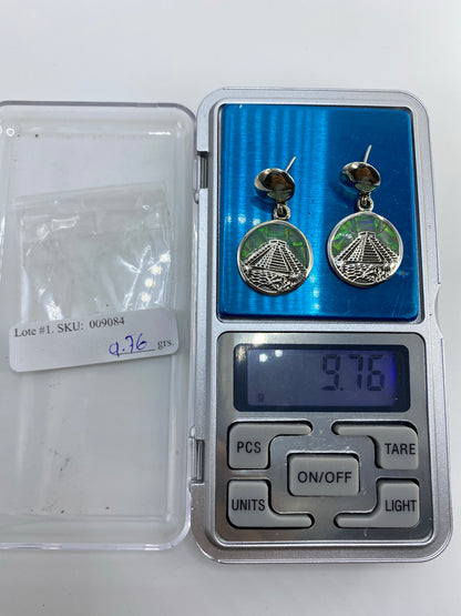 Aretes Pirámide Azteca Ópalo de Fuego Plata 950 — Taxco — foto 6