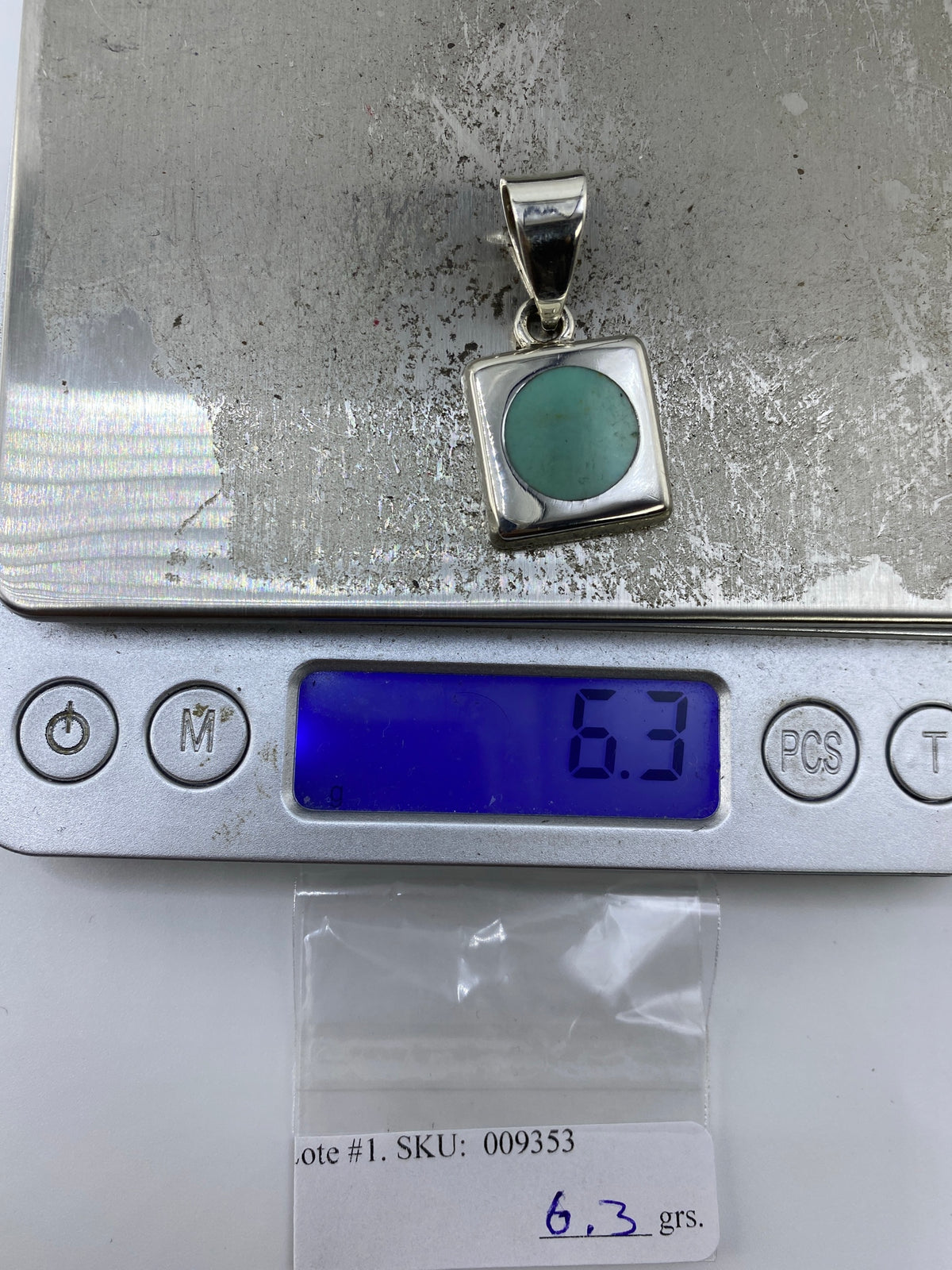 Dije de Plata con Turquesa Azul Cielo — Taxco 925 — foto 6