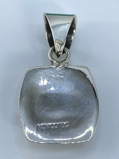 Dije Cuadrado de Plata con Turquesa Azul Cielo — Taxco 925 — foto 5