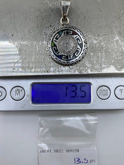 Dije Calendario Azteca Plata 925 — Multicolor Incrustado — foto 6