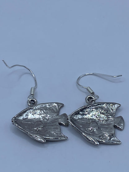 Aretes de Plata Repujado Pez Tropical — Taxco 925 — foto 5