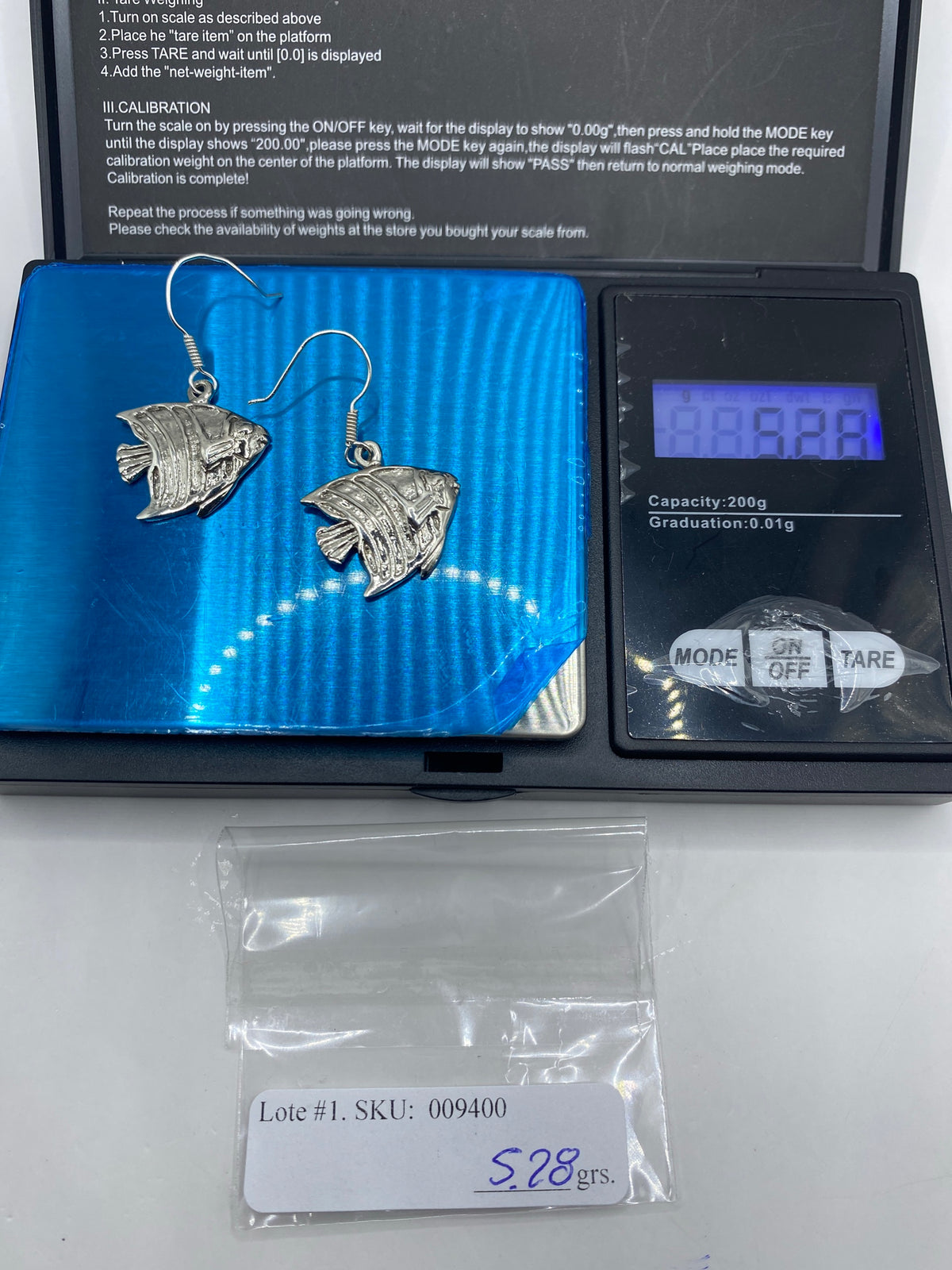 Aretes de Plata Repujado Pez Tropical — Taxco 925 — foto 6