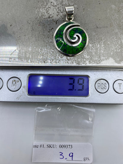 Dije Espiral de Plata con Ópalo de Fuego Verde — Taxco 950 — foto 6