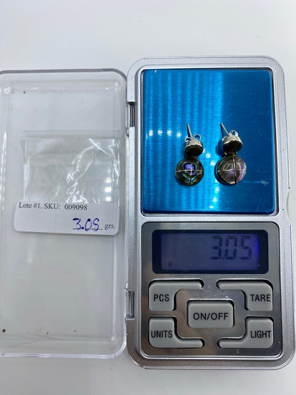 Aretes Plata 950 Esferas Multicolor — Engaste a Mano Taxco — foto 6