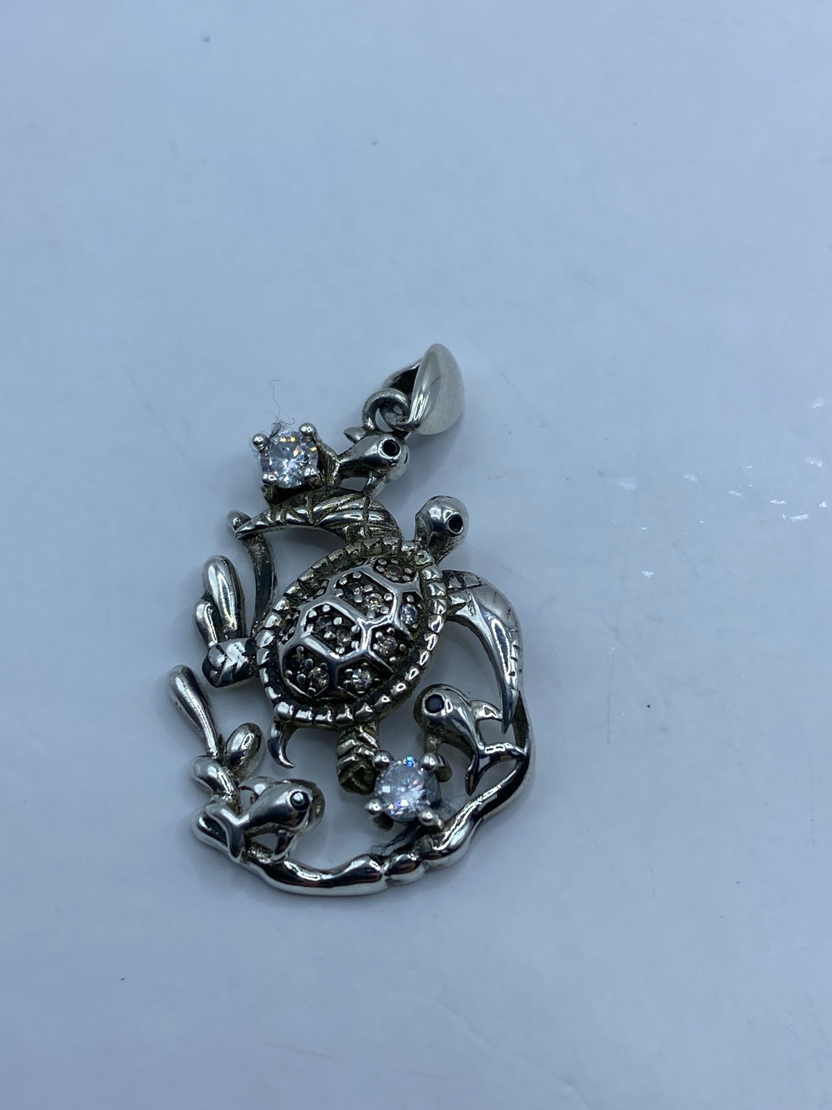 Dije de Tortuga con Peces de Plata y Circonia — Taxco 925 — foto 5