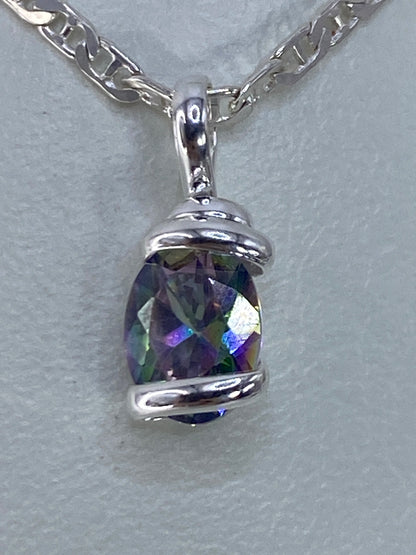 Dije de plata 925 con circonia multicolor engastada, 1.6 cm de largo