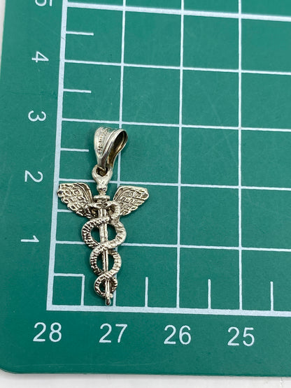 Caduceo de plata 925 con sello del Quinto en el reverso