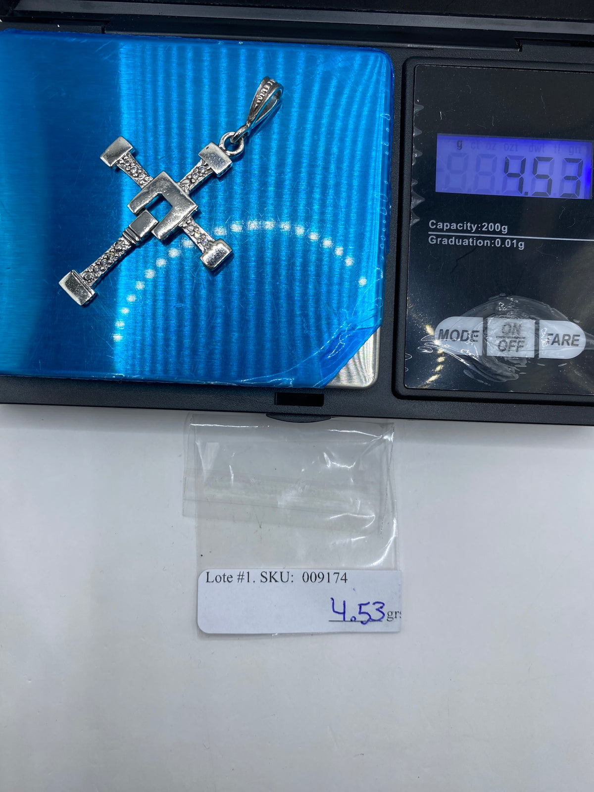 Cruz de Plata 925 con Circonia Blanca — Taxco — foto 6