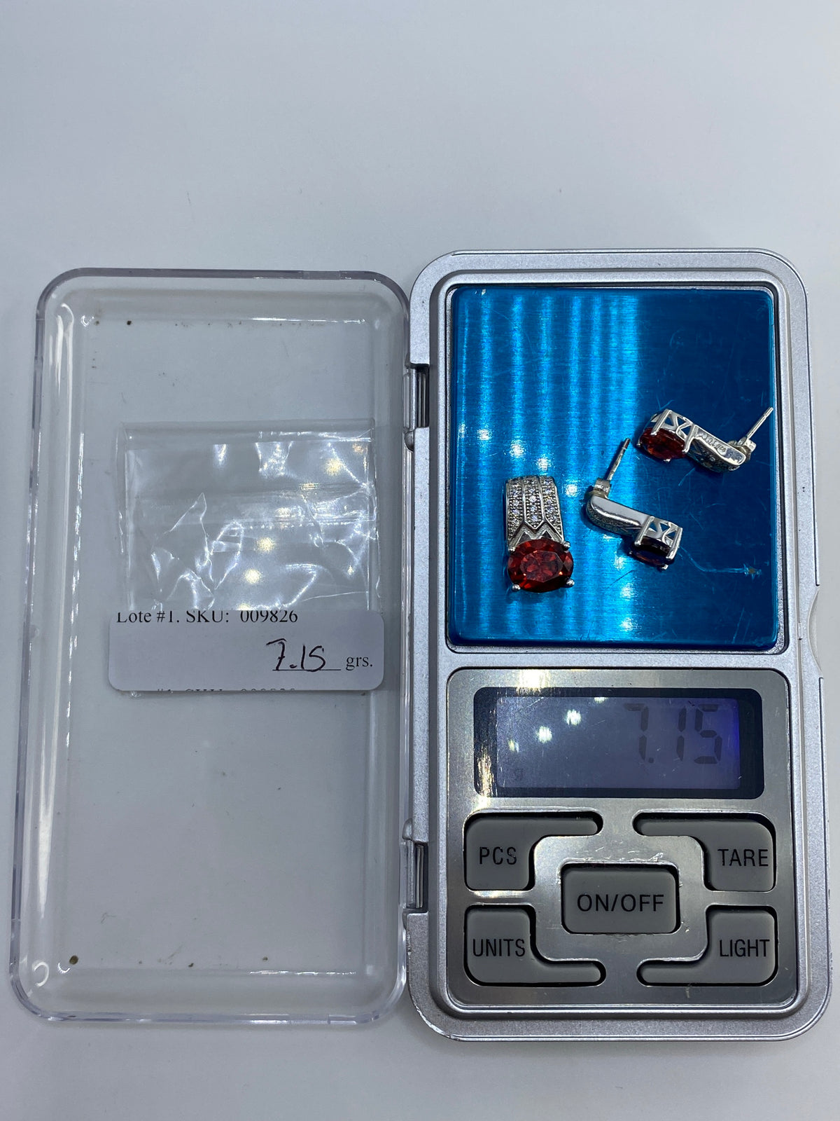Aretes de Plata con Circonia Roja y Micro-Circonia — Taxco 925 — foto 6
