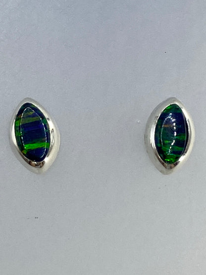Aretes de botón en plata 925 de Taxco con Quinto visible