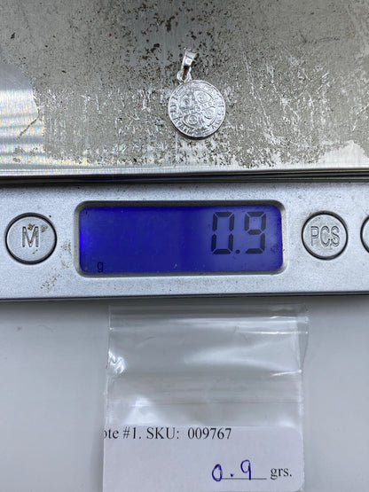 Dije Medalla de San Benito Plata 925 — Repujado Taxco — foto 6