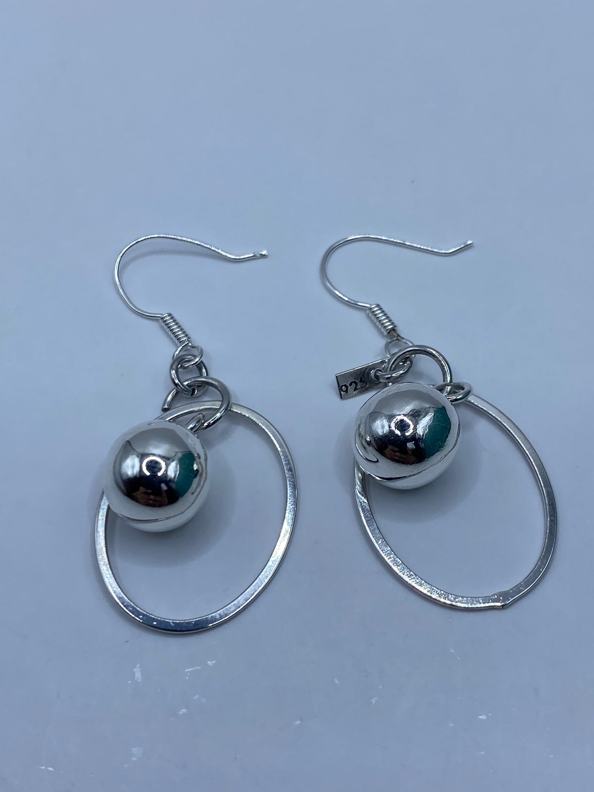 Aretes de Plata Bola y Aro — Diseño Minimalista Taxco — foto 5