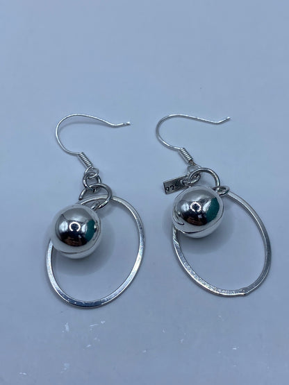 Aretes de Plata Bola y Aro — Diseño Minimalista Taxco — foto 5