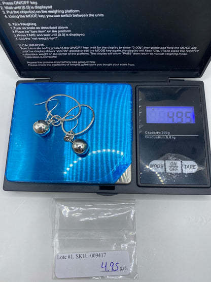 Aretes de Plata Bola y Aro — Diseño Minimalista Taxco — foto 6