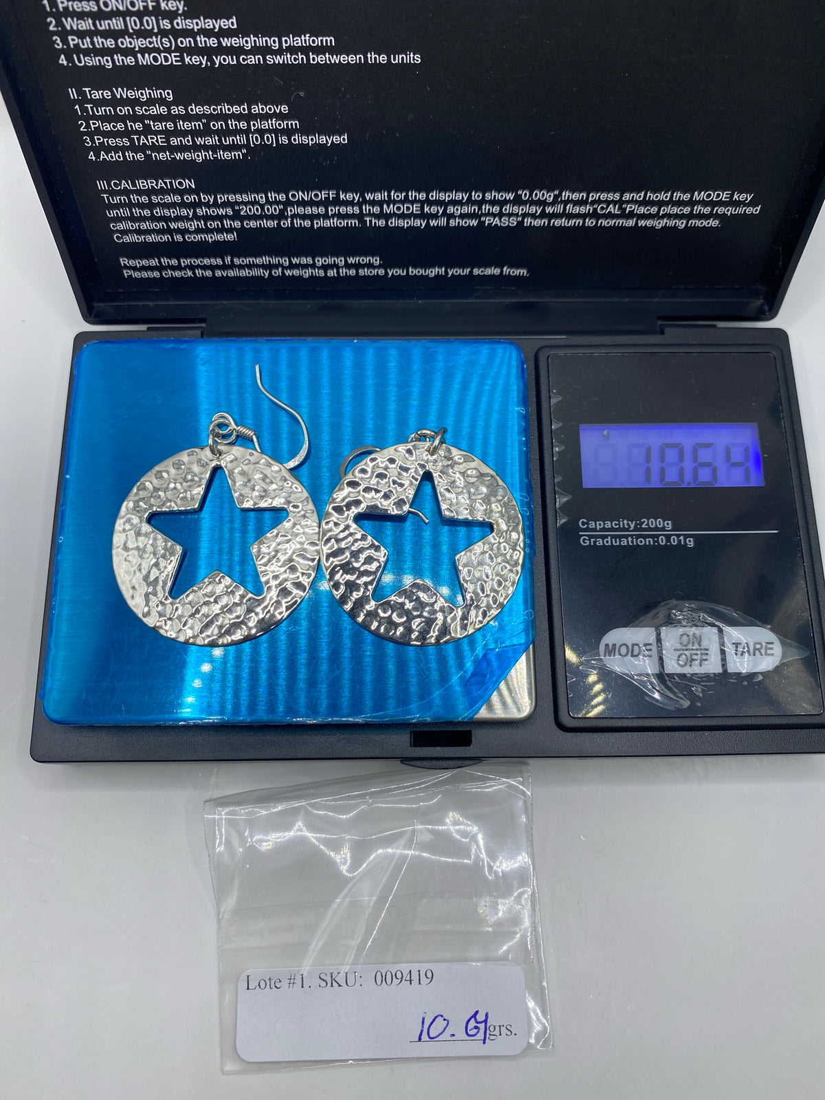 Aretes de Plata Repujados Estrella Abierta — Taxco 925 — foto 6