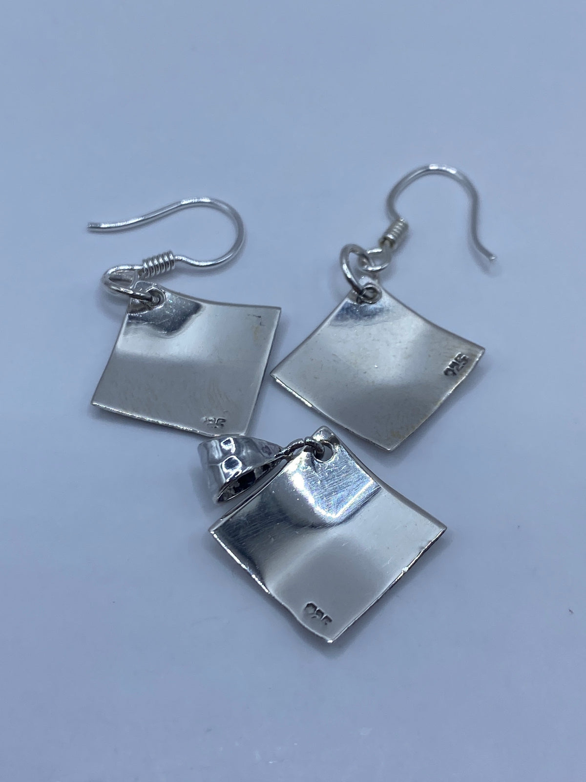 Aretes de Plata Repujada Cuadrados — Taxco 925 — foto 5