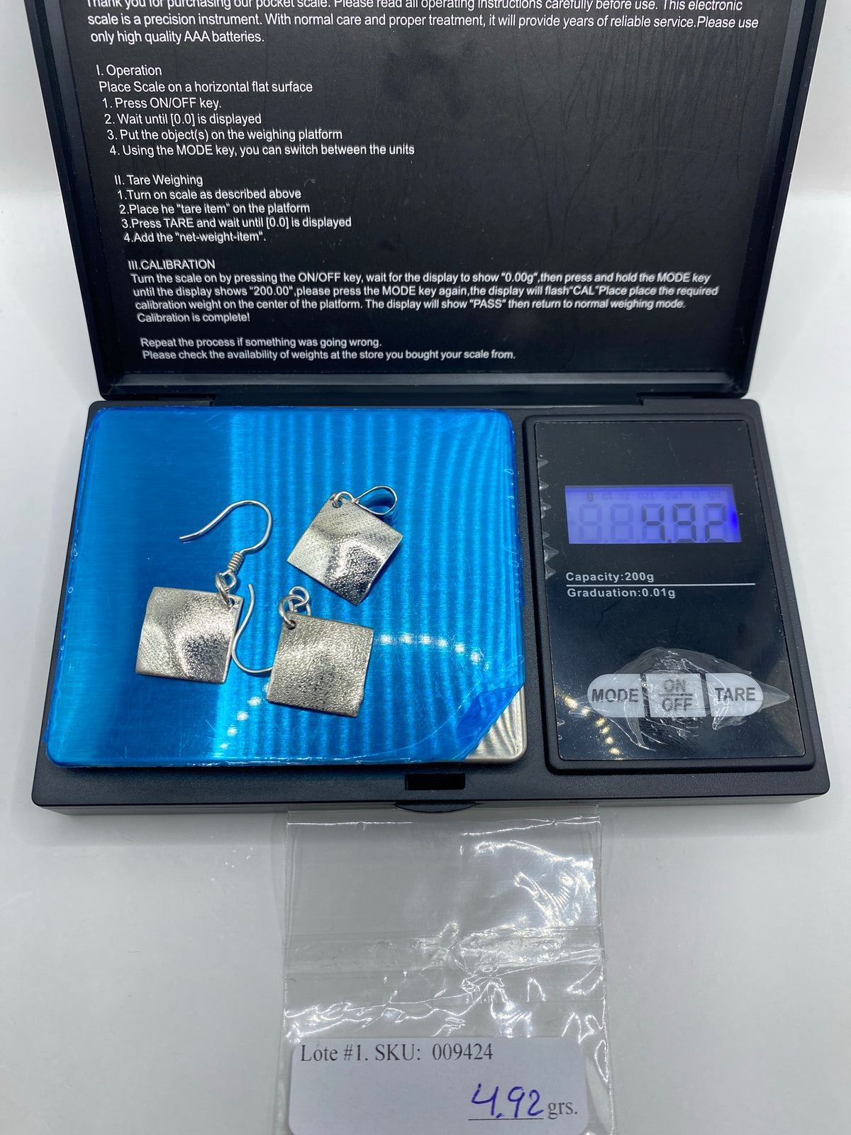 Aretes de Plata Repujada Cuadrados — Taxco 925 — foto 6