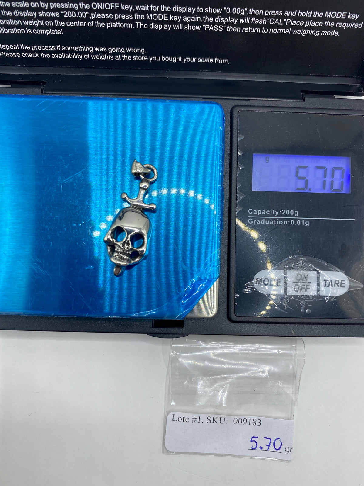 Dije Calavera con Espada de Plata 925 — Taxco — foto 6