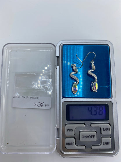 Aretes de Plata Serpentín con Circonia Multicolor — Taxco 925 — foto 6