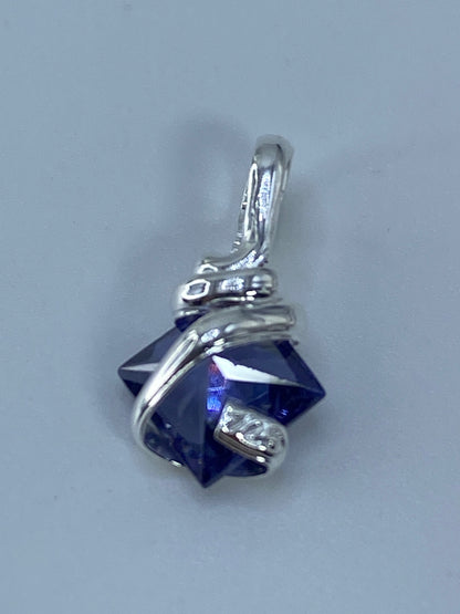 Dije Plata 925 Circonia Azul — Diseño Minimal Taxco — foto 5