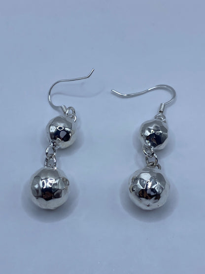 Aretes de Plata Repujados con Esferas Facetadas — Taxco 925 — foto 5