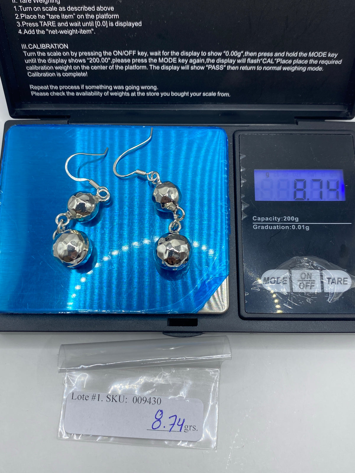 Aretes de Plata Repujados con Esferas Facetadas — Taxco 925 — foto 6