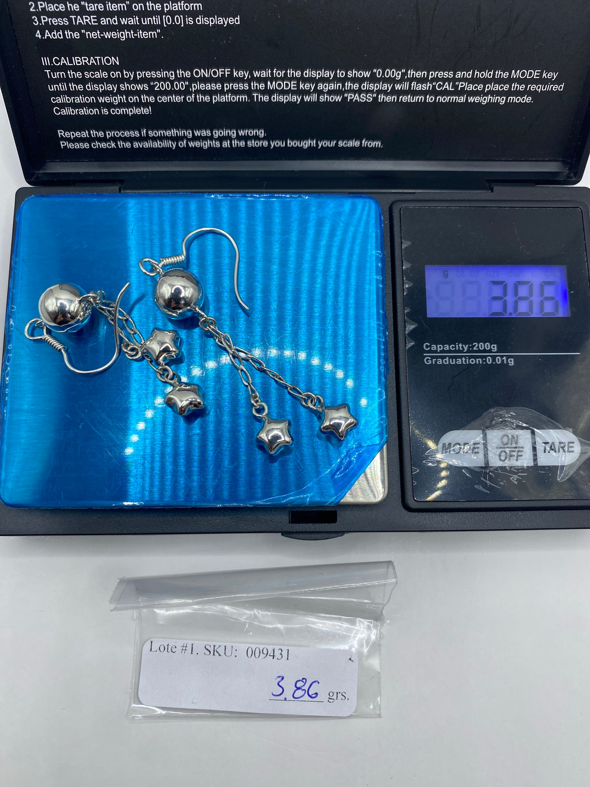 Aretes de Plata Largos con Esferas y Estrellas — Taxco 925 — foto 6