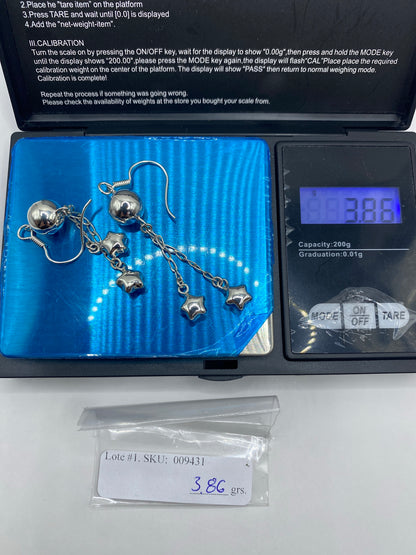 Aretes de Plata Largos con Esferas y Estrellas — Taxco 925 — foto 6