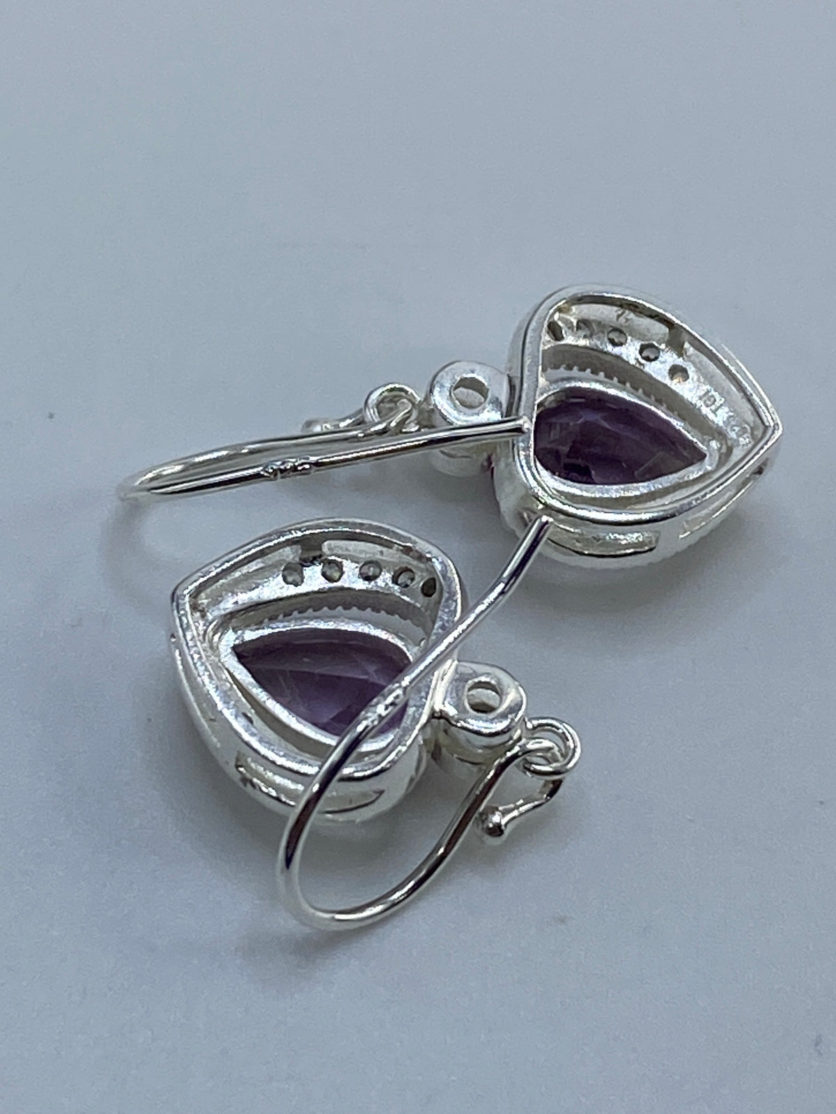 Aretes de Plata Corazón Circonia Morada — Taxco 925 — foto 5