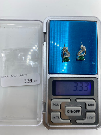 Aretes Plata 925 Circonia Verde — Alas de Ángel Taxco — foto 6