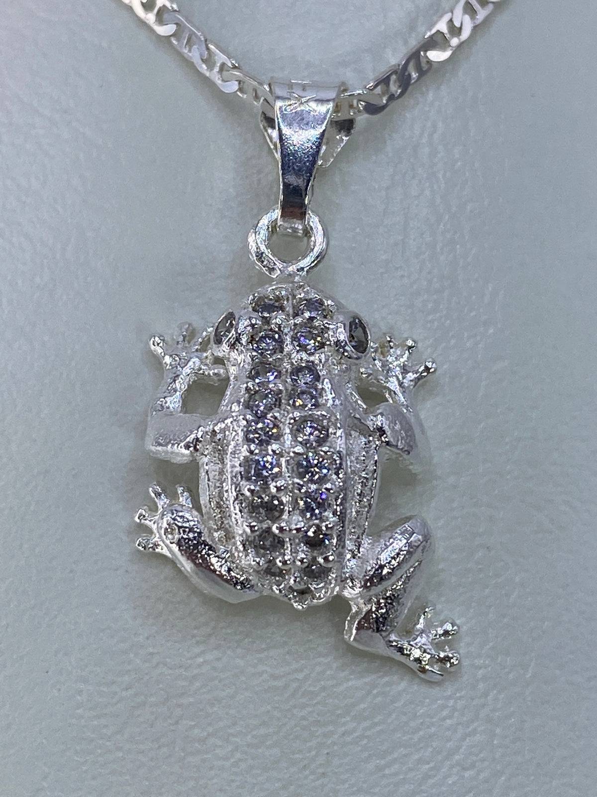 Dije rana de plata 925 con micro-circonia cristalina engastada en patrón micro-pavé