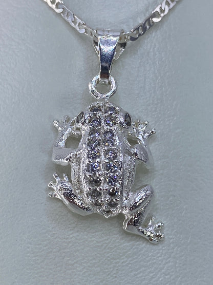 Dije rana de plata 925 con micro-circonia cristalina engastada en patrón micro-pavé