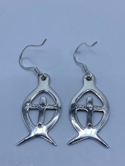 Aretes de Plata Calado con Cruz Religiosa — Taxco 925 — foto 5