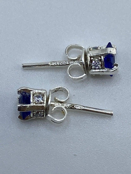 Aretes de Plata Circonia Azul + Micro-Circonia — Taxco 925 — foto 5