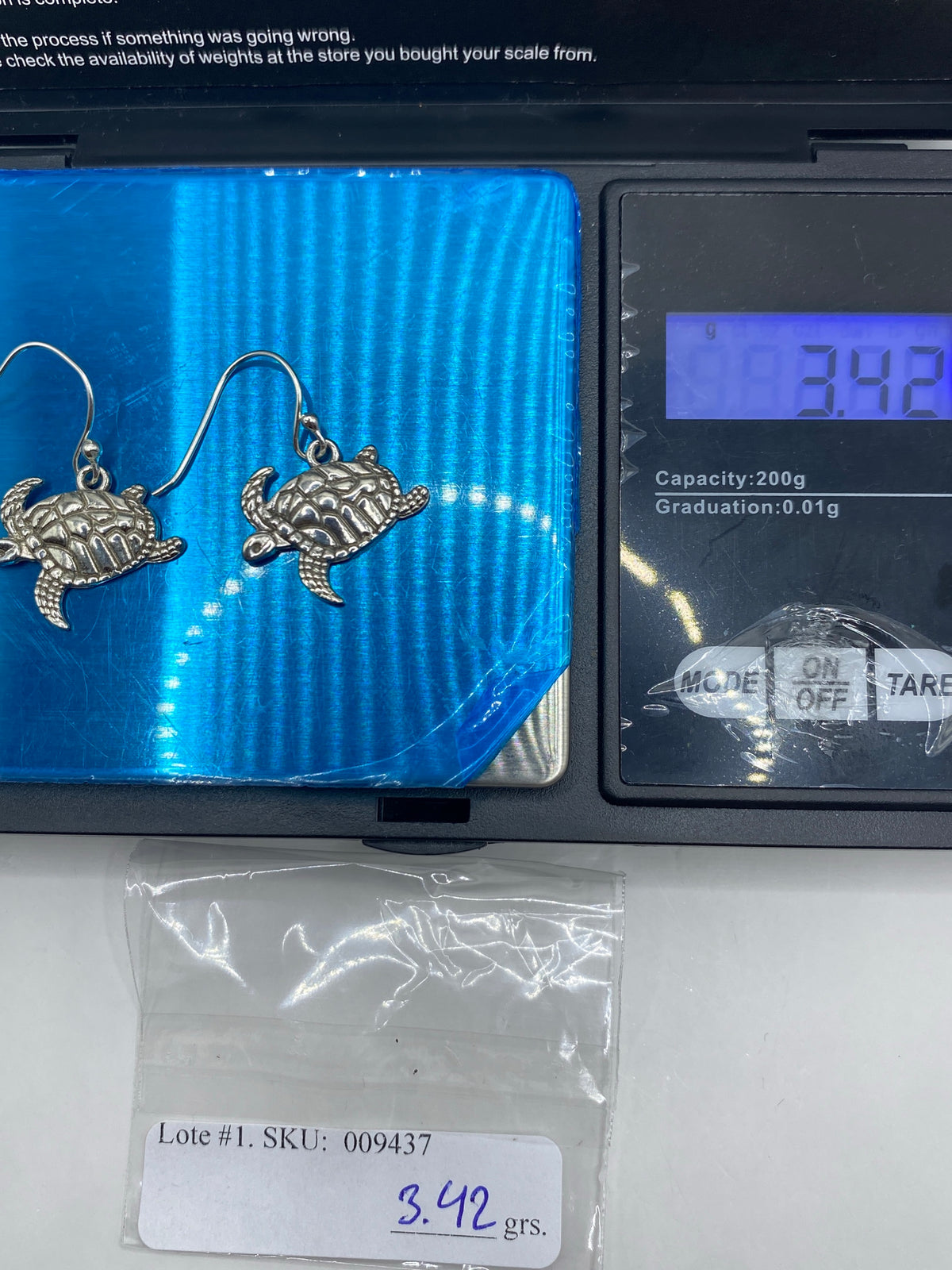 Aretes Tortuga Marina de Plata Repujada — Taxco 925 — foto 6