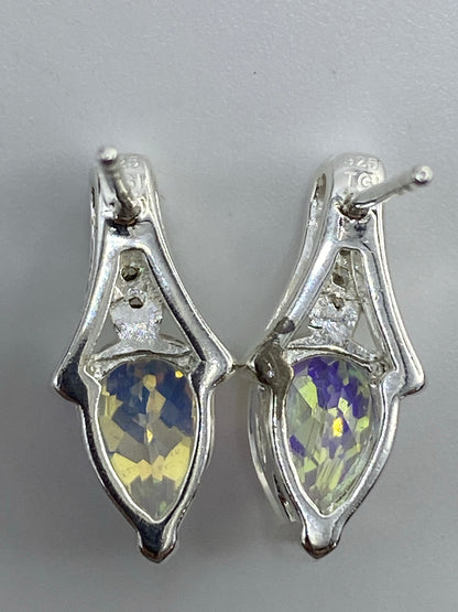 Aretes de Plata Circonia Multicolor Engastada — Taxco 925 — foto 5