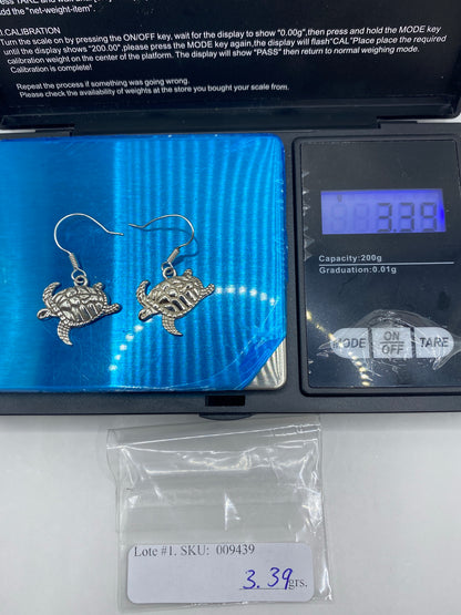 Aretes de Tortuga Marina Plata Repujada — Taxco 925 — foto 6