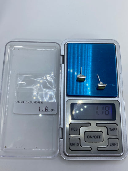 Aretes de Plata con Piedra Verde — Taxco 925 — foto 6