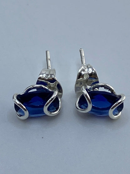 Aretes de Plata con Circonia Azul — Taxco 925 — foto 5