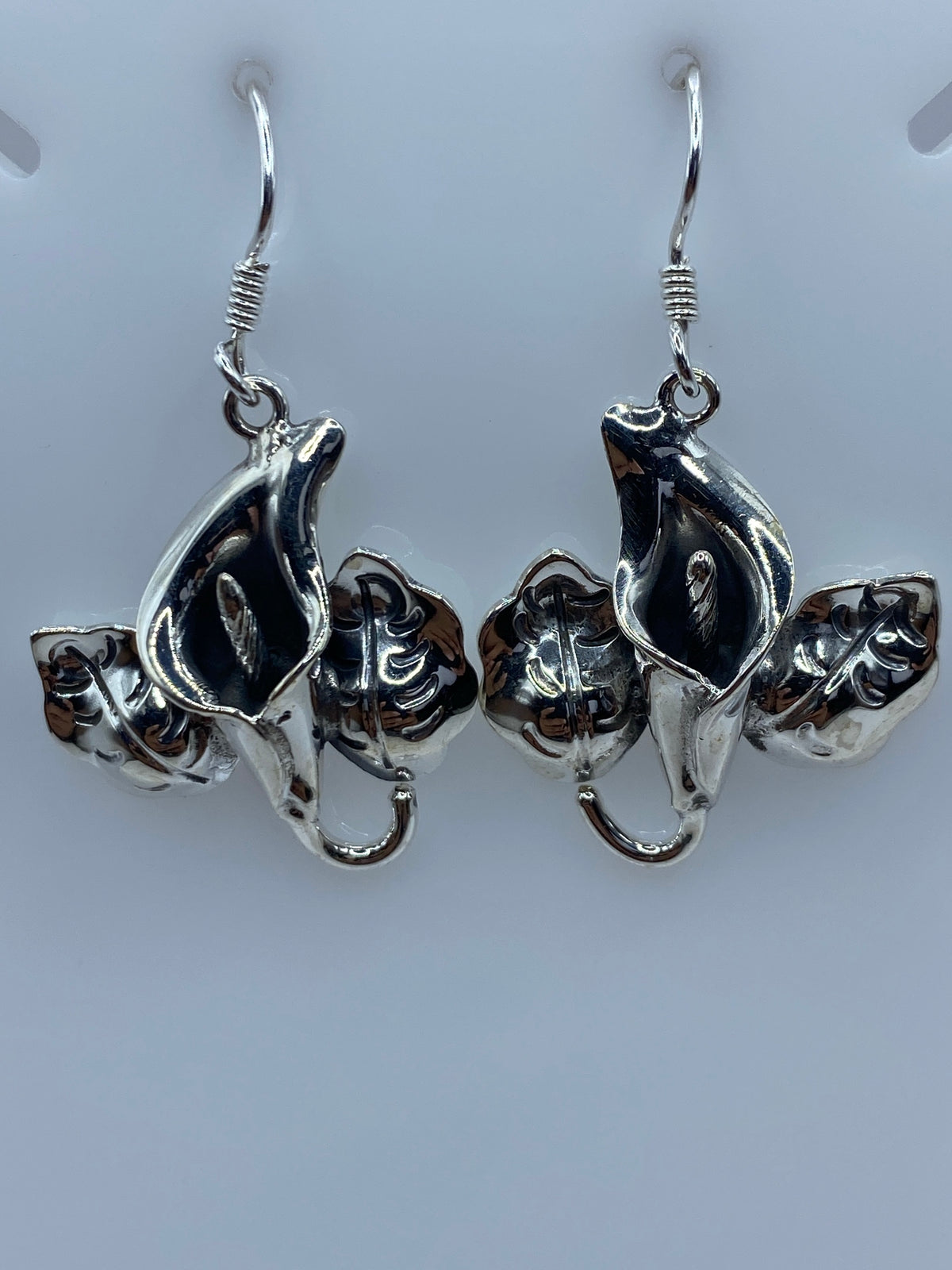 Aretes sobre regla métrica con medida de 4.1 cm